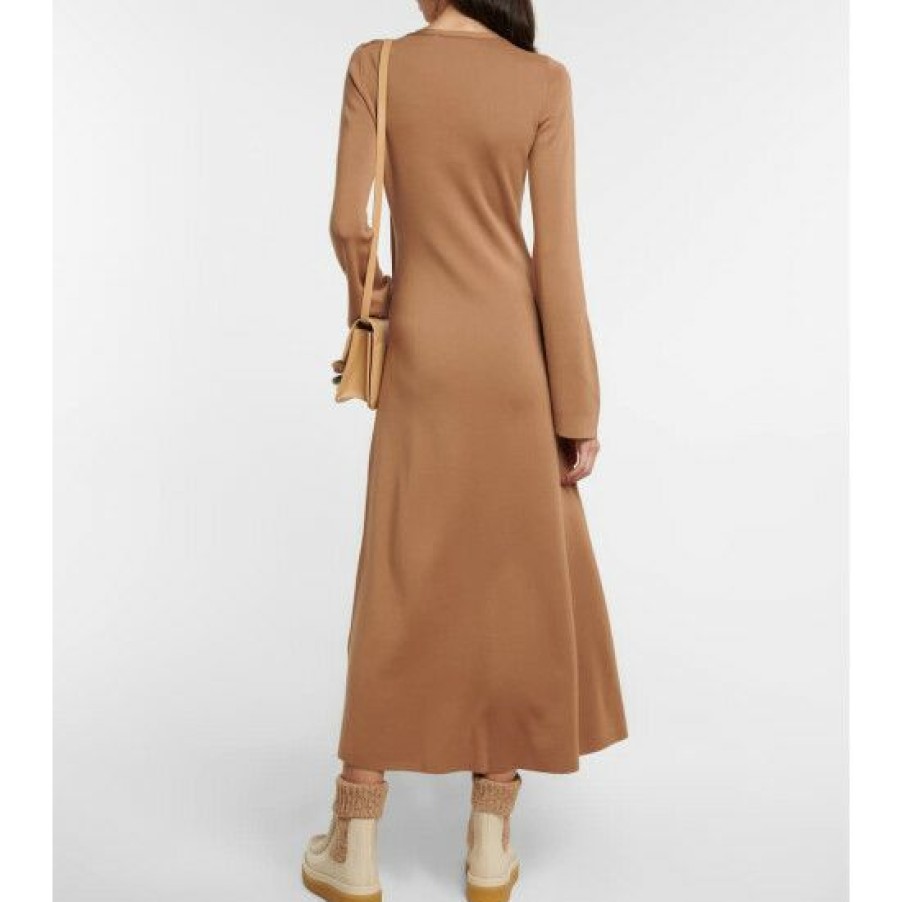 * Chloe Button-Down Wool Maxi Dress Dresses