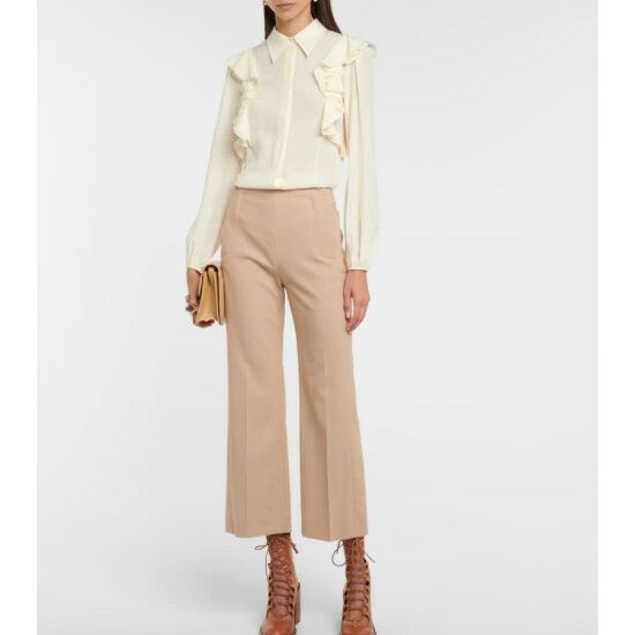 * Chloe High-Rise Flared Culottes Pants