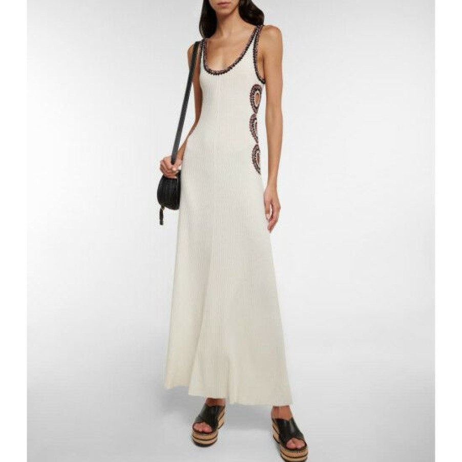 * Chloe Crochet-Trimmed Cutout Wool Maxi Dress Dresses