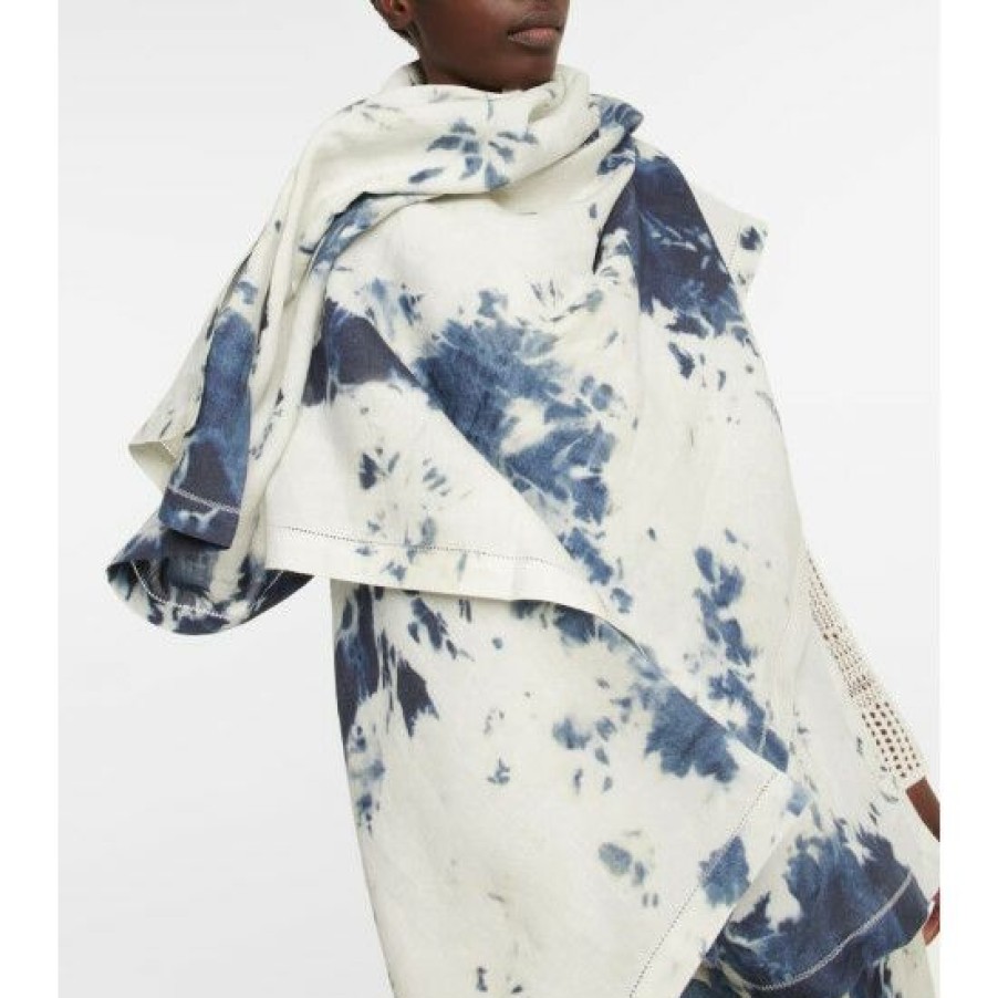 * Chloe Tie-Dye Linen Scarf Scarves