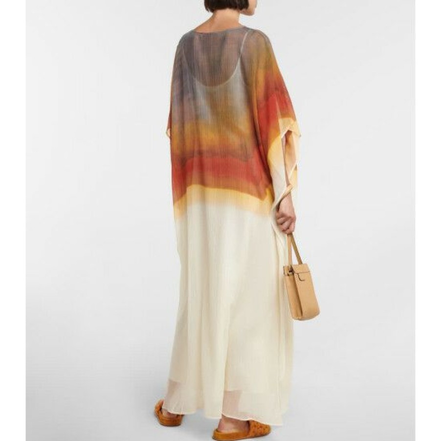 * Chloe Printed Virgin Wool Kaftan Beachwear