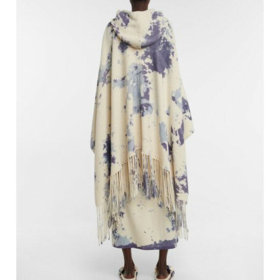 * Chloe Tie-Dye Cashmere Hooded Poncho Jackets