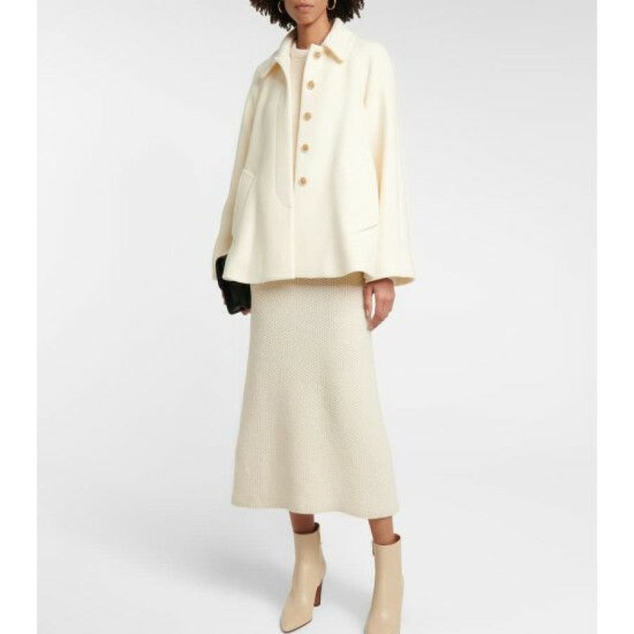 * Chloe Caped Wool-Blend Coat Jackets