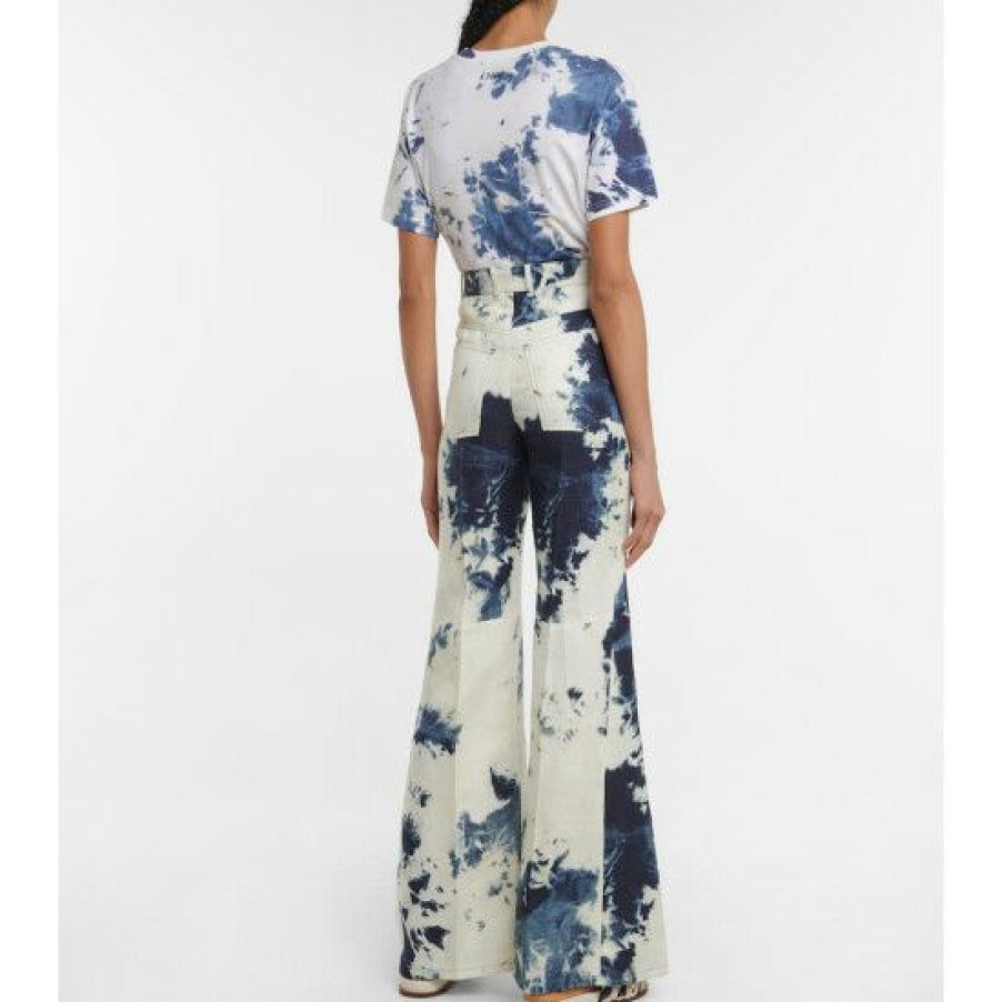 * Chloe Tie-Dye Linen Flared Pants Pants