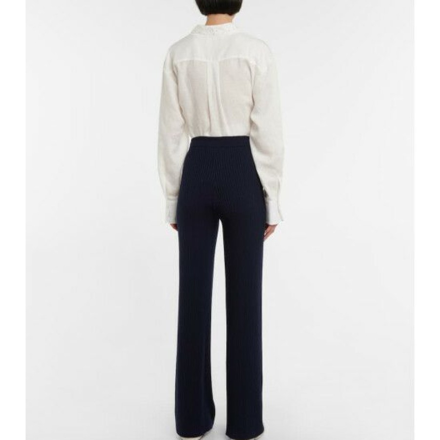 * Chloe Wool And Cashmere Ribbed-Knit Pants Pants