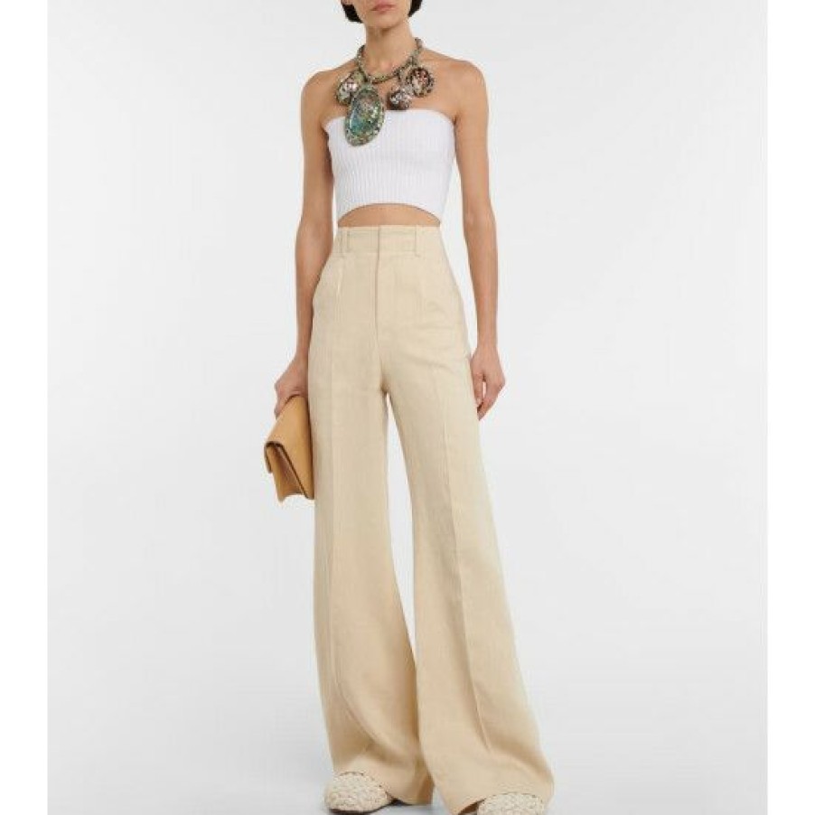 * Chloe Linen High-Rise Wide-Leg Pants Pants