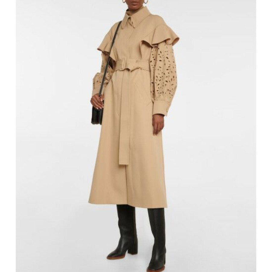 * Chloe Broderie Anglaise Wool Coat Coats