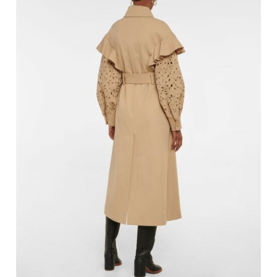 * Chloe Broderie Anglaise Wool Coat Coats