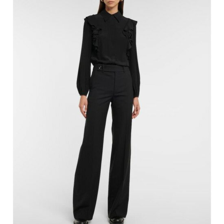 * Chloe High-Rise Wool-Blend Straight Pants Pants