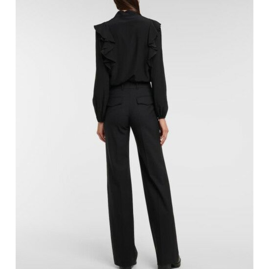 * Chloe High-Rise Wool-Blend Straight Pants Pants