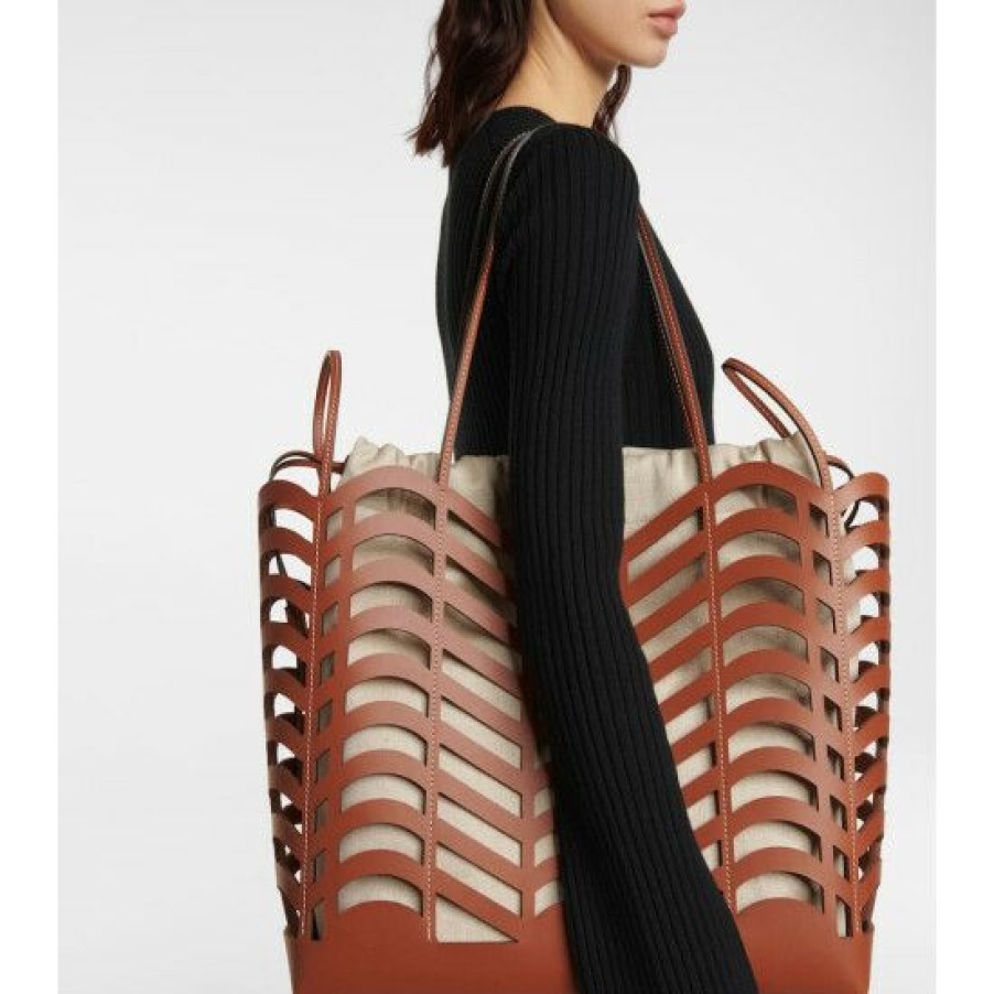 * Chloe Kayan Cutout Leather Tote Tote Bags