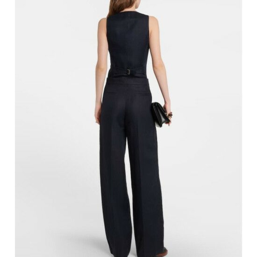 * Chloe Wide-Leg Linen Drill Pants Pants