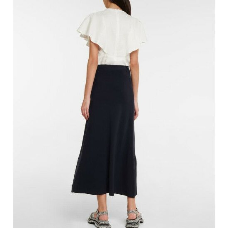 * Chloe Wool High-Rise Midi Skirt Skirts