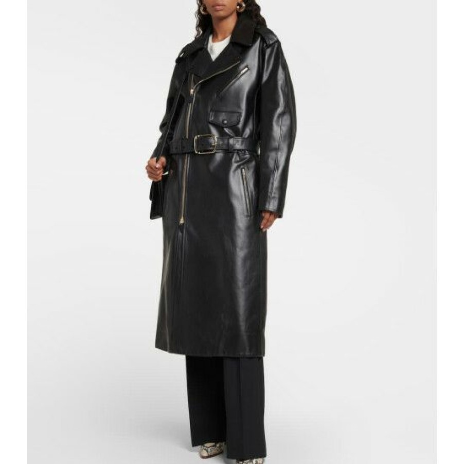 * Chloe Belted Leather Coat Coats