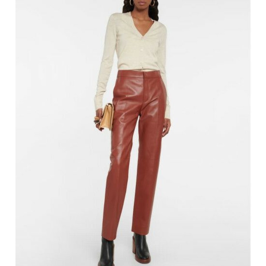 * Chloe High-Rise Leather Pants Pants