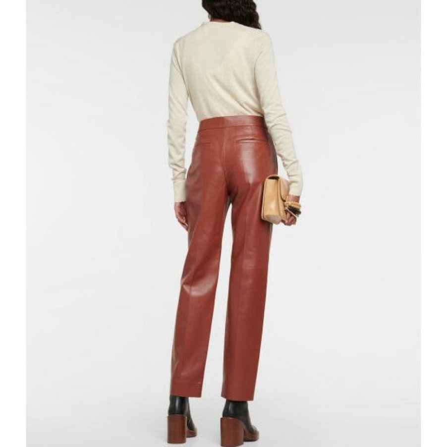 * Chloe High-Rise Leather Pants Pants