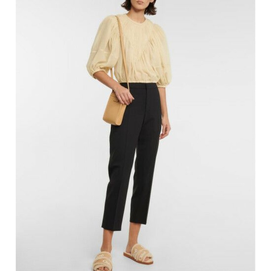 * Chloe High-Rise Wool-Blend Pants Pants