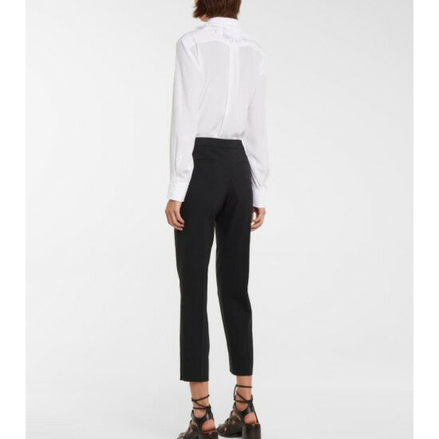 * Chloe High-Rise Slim Wool-Blend Pants Pants