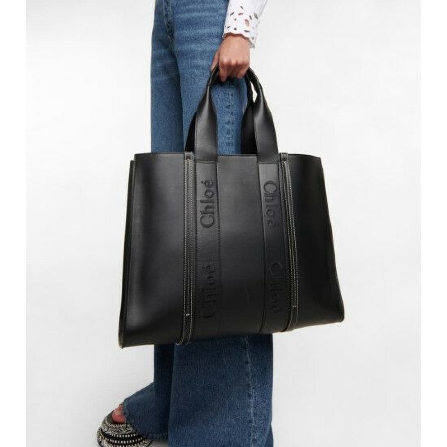 * Chloe Woody Large Leather Tote Tote Bags