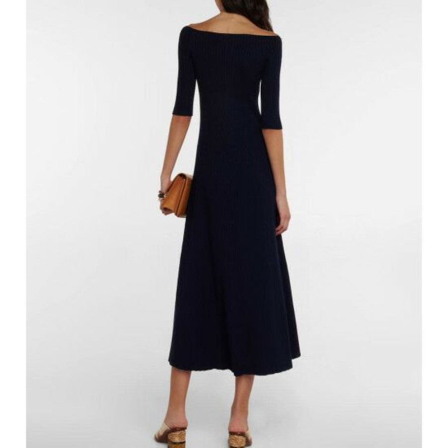 * Chloe Off-Shoulder Wool-Blend Maxi Dress Dresses