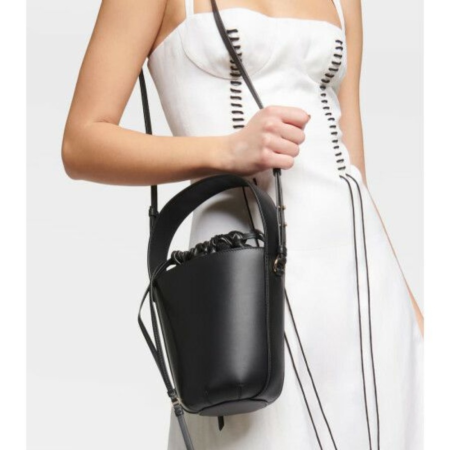 * Chloe Logo-Embroidered Leather Bucket Bag Shoulder Bags