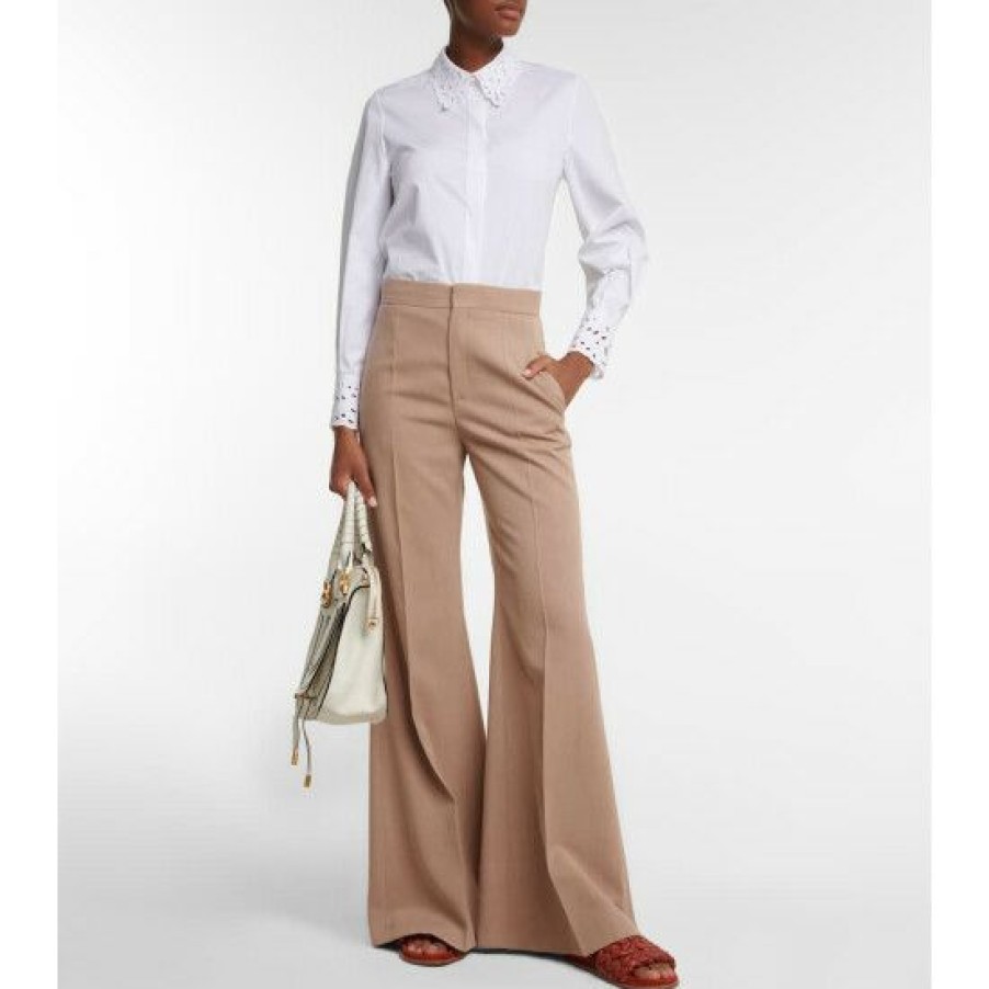 * Chloe High-Rise Flared Virgin Wool Pants Pants