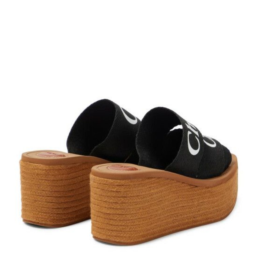 * Chloe Woody Canvas Platform Espadrille Sandals Espadrilles