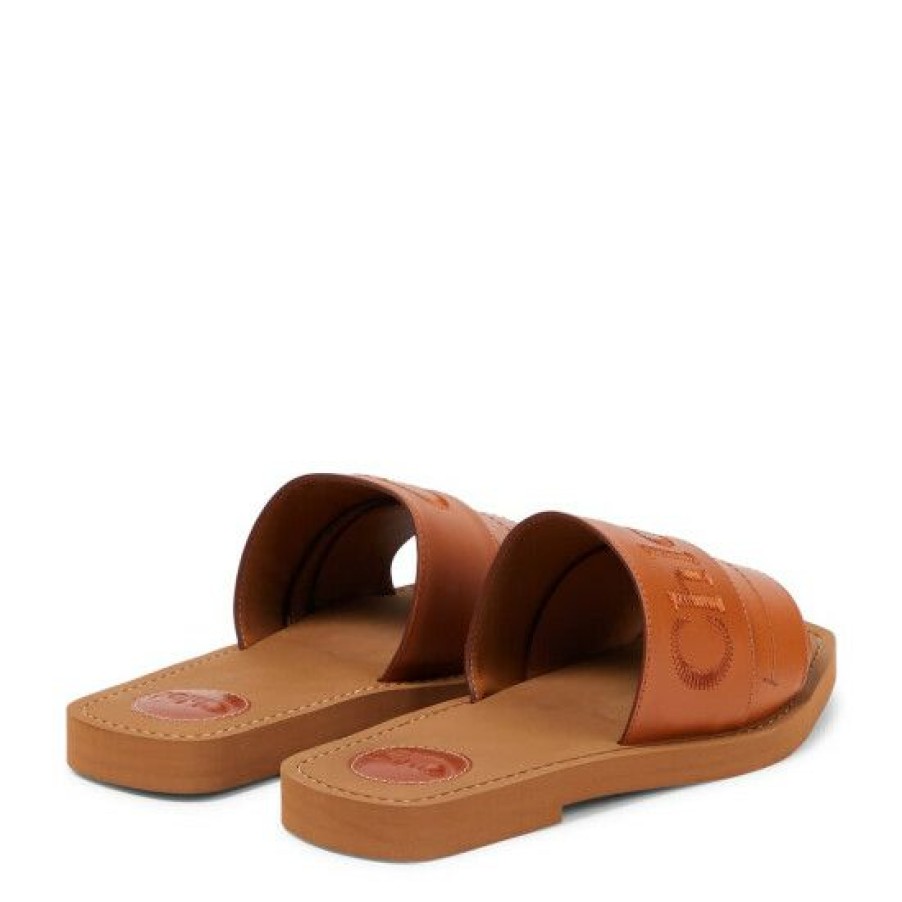 * Chloe Woody Leather Sandals Sandals