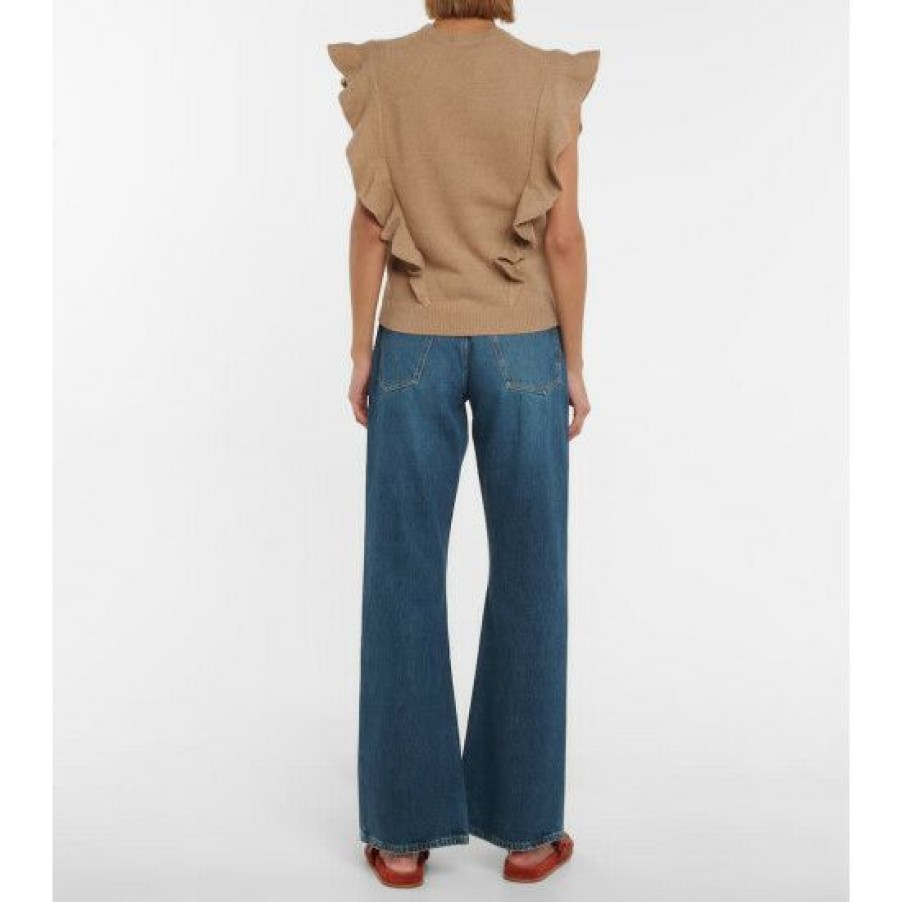 * Chloe Ruffle-Trimmed Cashmere Top Knitwear