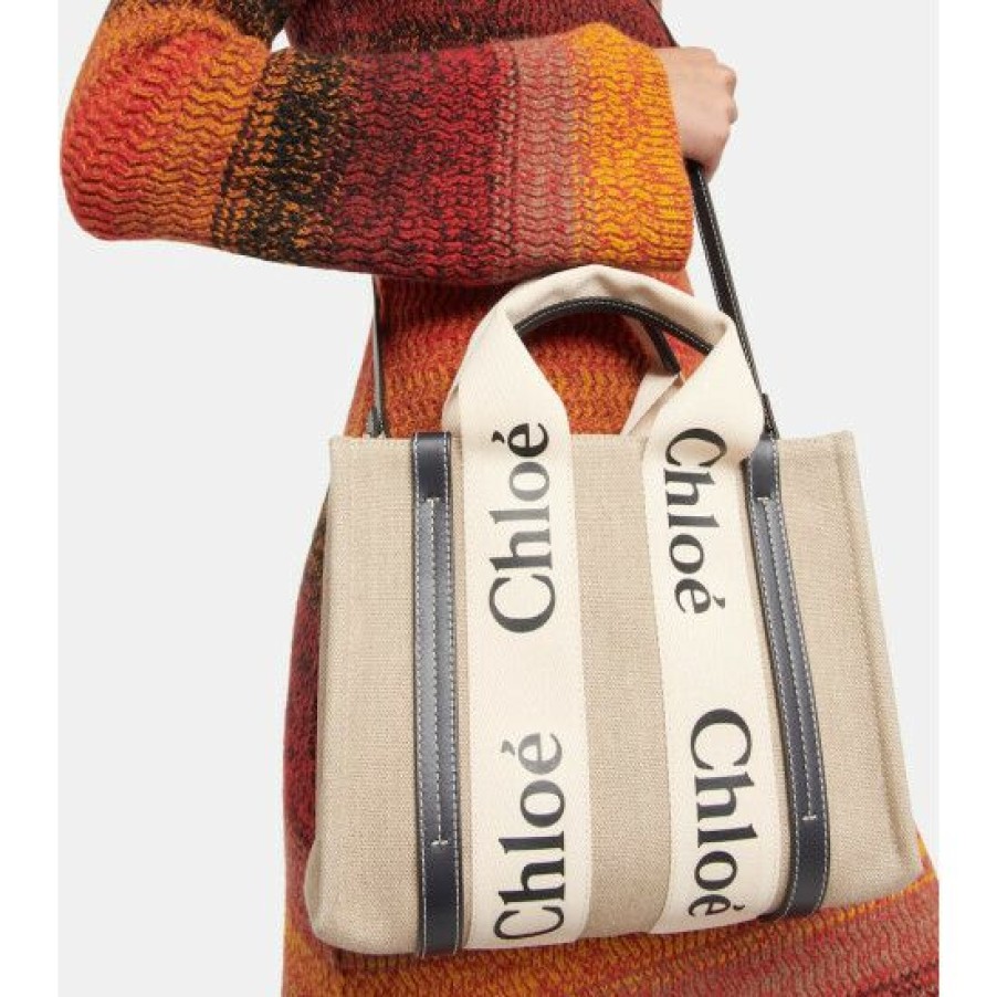 * Chloe Woody Small Canvas Tote Tote Bags