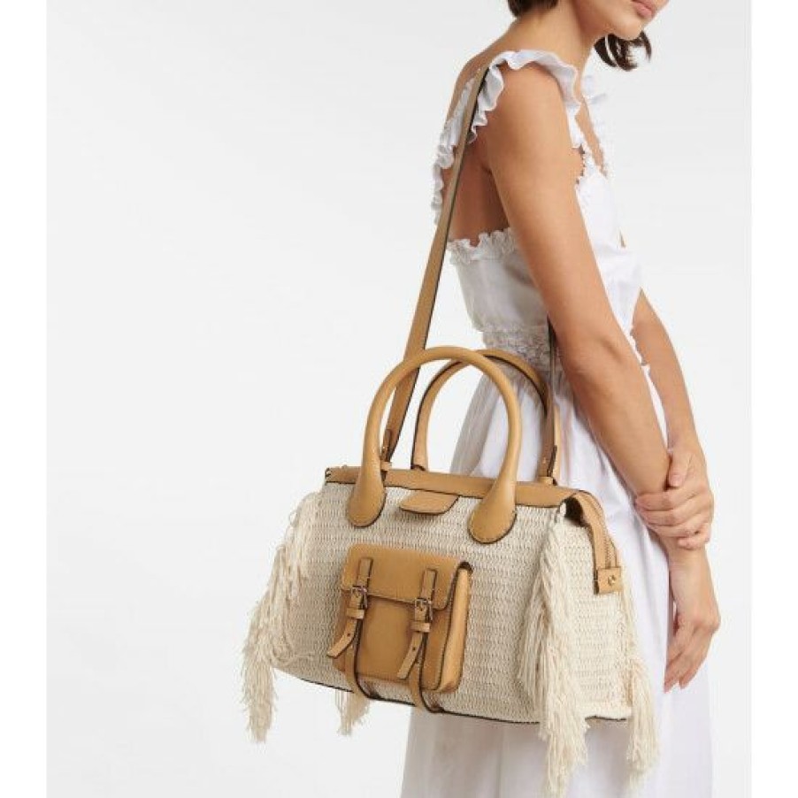 * Chloe Edith Medium Fringed Tote Top-Handle Bags