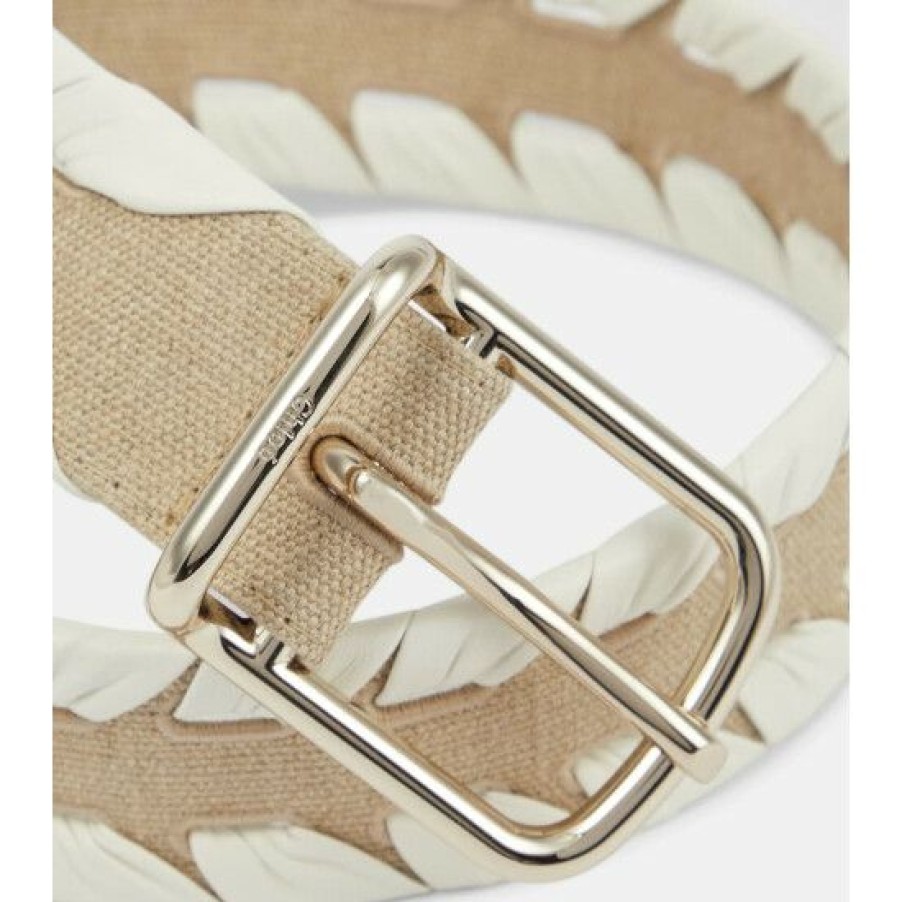 * Chloe Joe Woven Leather And Linen Belt Belts