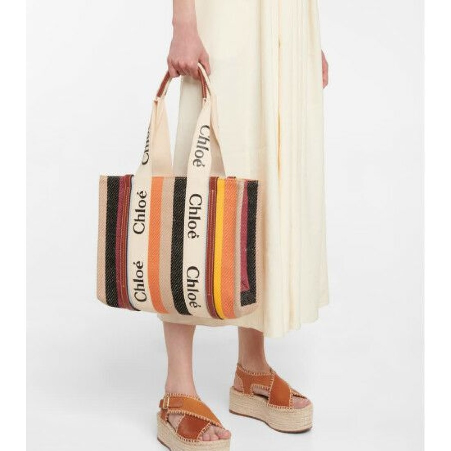 * Chloe Woody Medium Canvas Tote Tote Bags