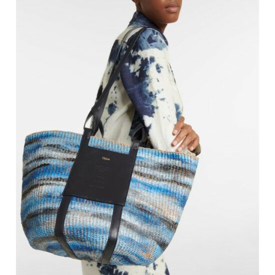 * Chloe Tie-Dye Raffia Basket Bag Tote Bags