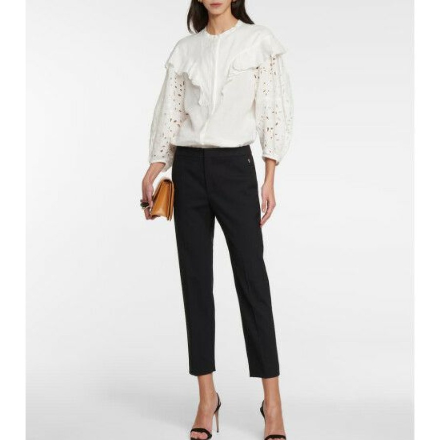 * Chloe Low-Rise Wool-Blend Tapered Pants Pants