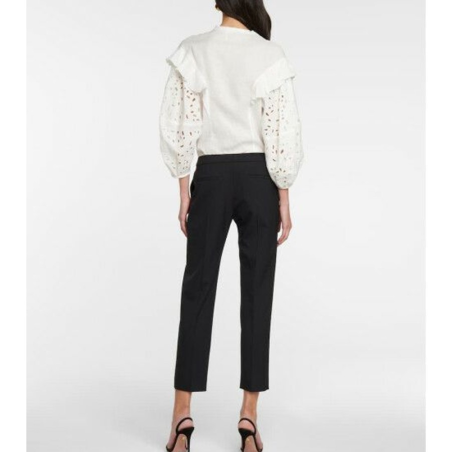 * Chloe Low-Rise Wool-Blend Tapered Pants Pants