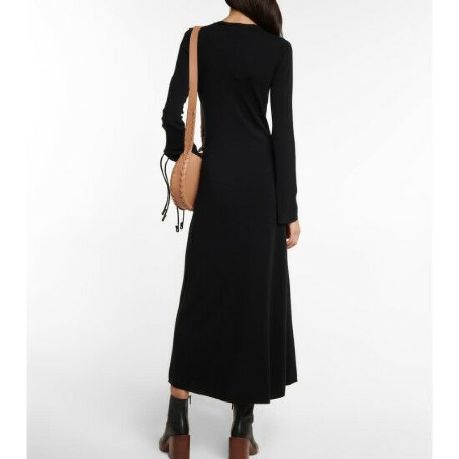 * Chloe Button-Down Wool Maxi Dress Dresses