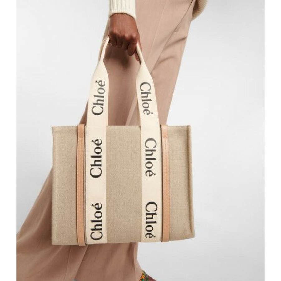 * Chloe Woody Medium Canvas Tote Tote Bags