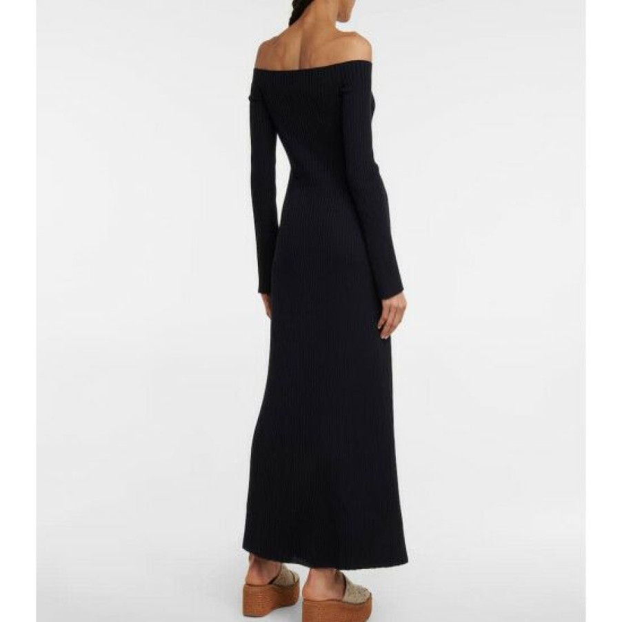 * Chloe Off-Shoulder Wool-Blend Maxi Dress Tops