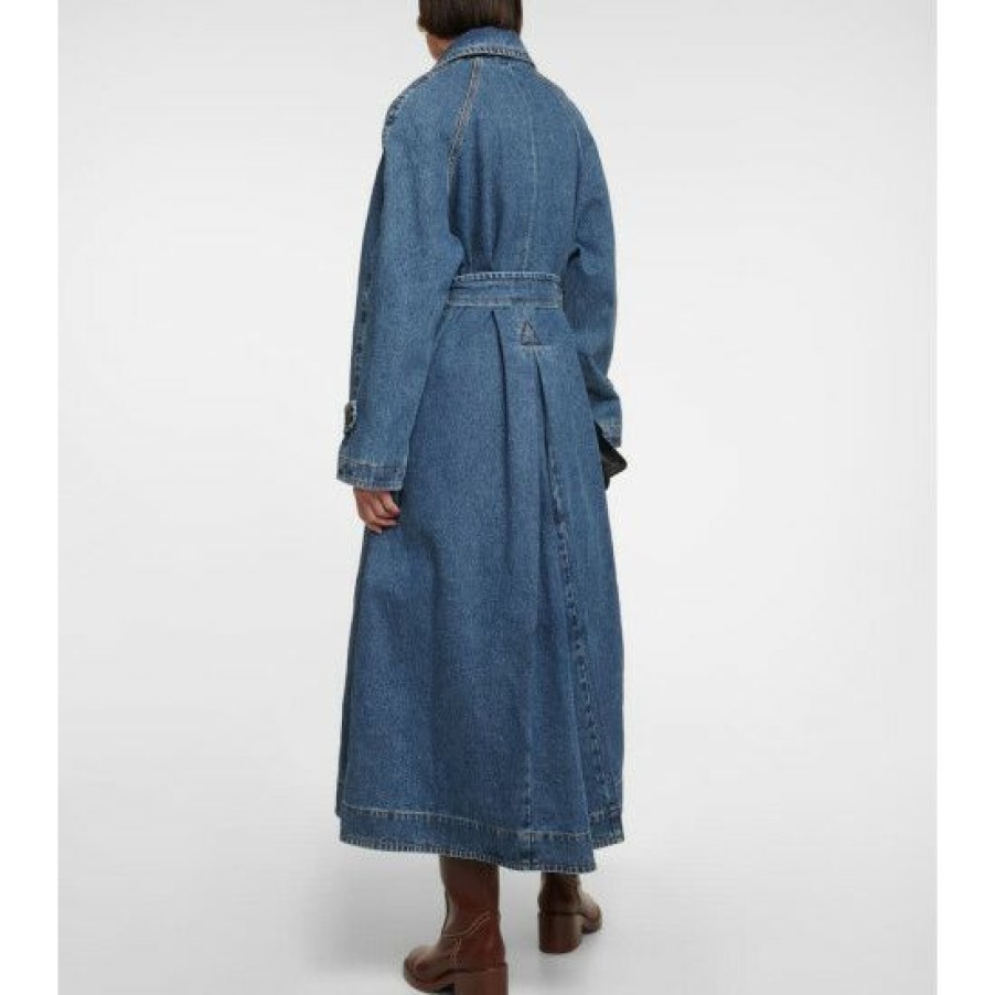 * Chloe Belted Denim Coat Coats