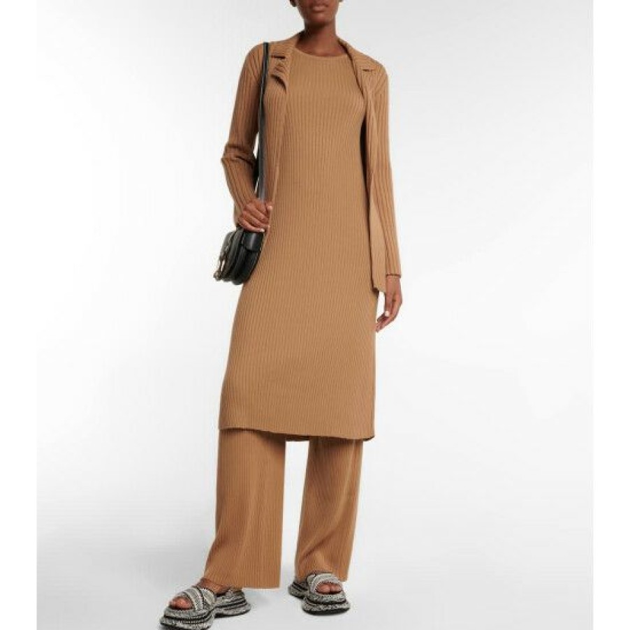 * Chloe Ribbed-Knit Wool-Blend Midi Dress Dresses