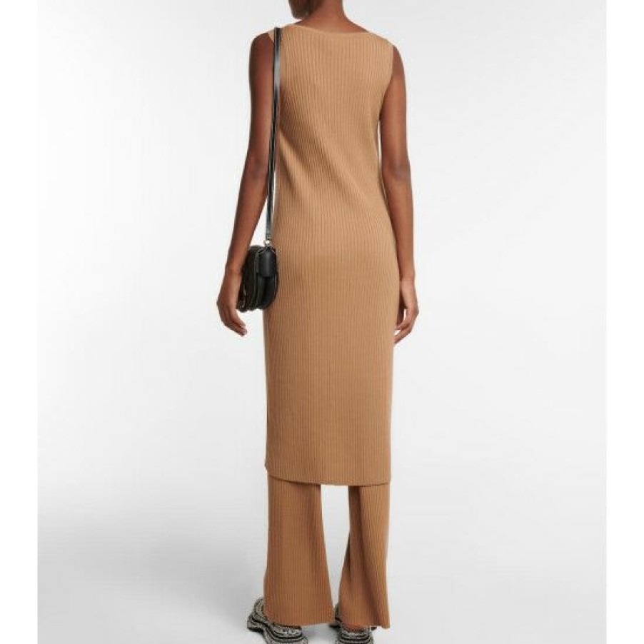 * Chloe Ribbed-Knit Wool-Blend Midi Dress Dresses