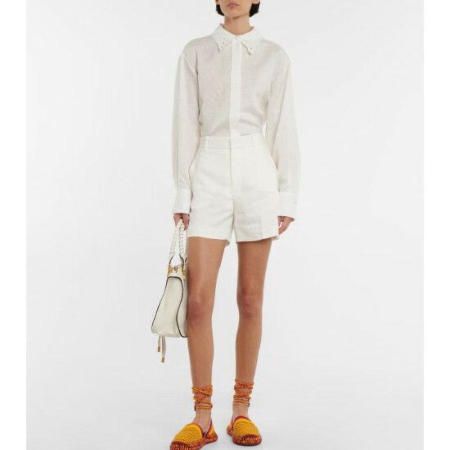 * Chloe High-Rise Linen Shorts Shorts