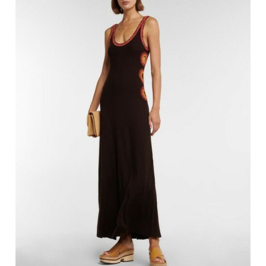 * Chloe Crochet-Trimmed Cutout Wool Maxi Dress Dresses