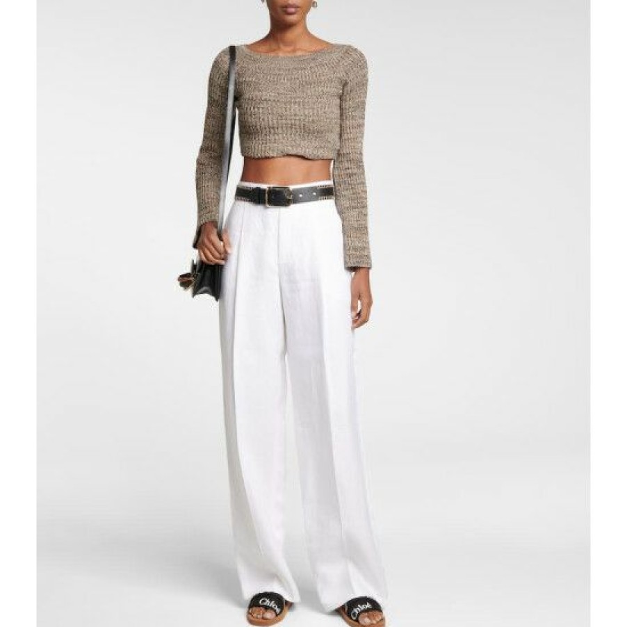 * Chloe Cropped Cashmere-Blend Sweater Knitwear