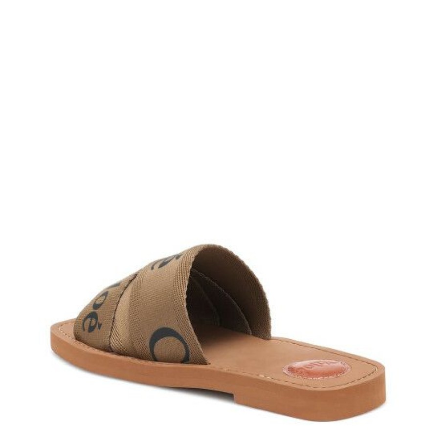 * Chloe Woody Canvas Slides Sandals