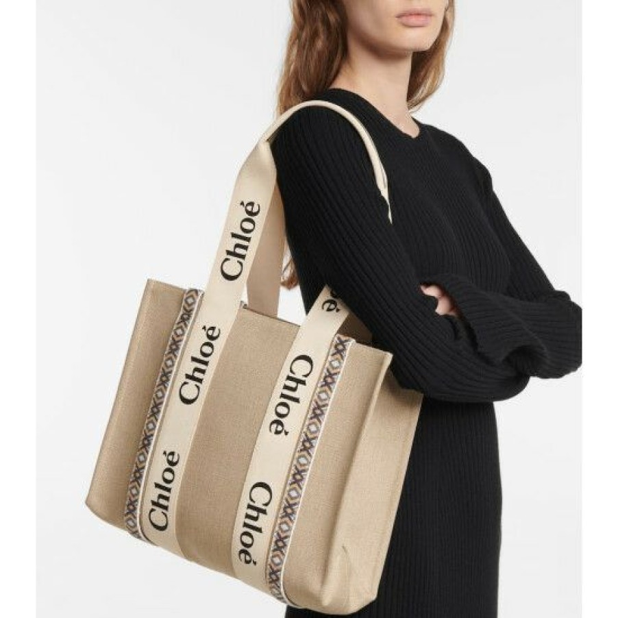 * Chloe Woody Medium Canvas Tote Tote Bags