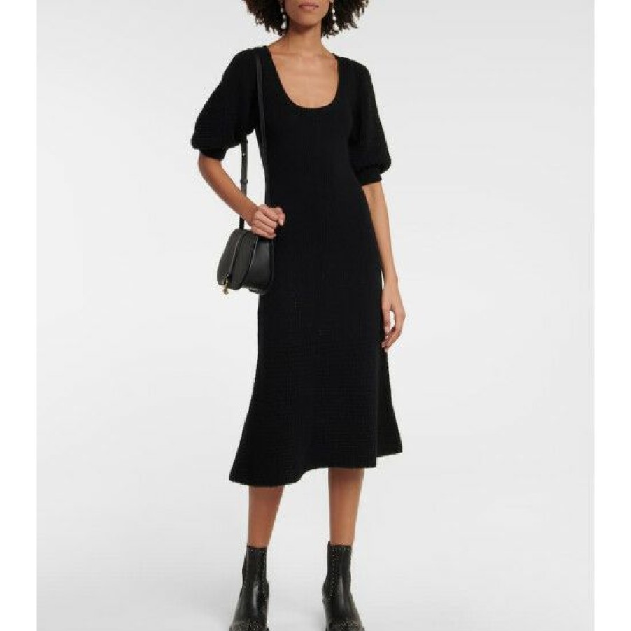 * Chloe Wool And Cashmere Knit Midi Dress Dresses