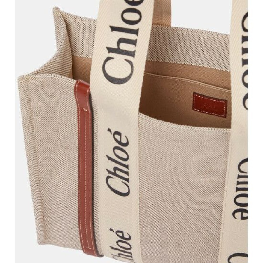 * Chloe Woody Medium Canvas Tote Tote Bags