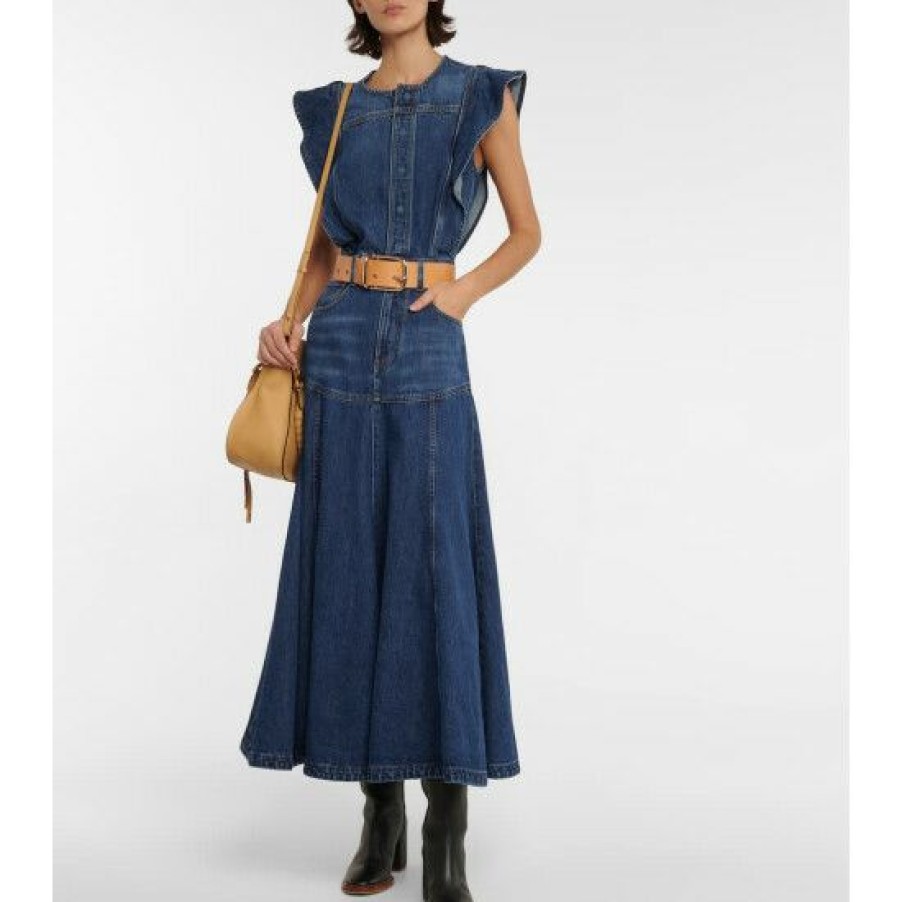 * Chloe Denim Midi Dress Dresses